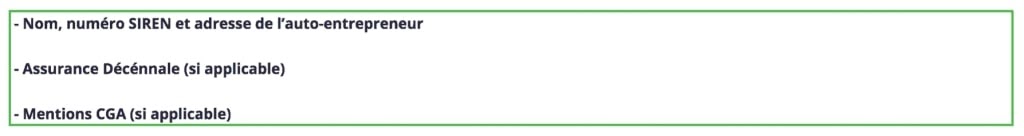 Les mentions spécifiques en cas de souscription auprès d’une assurance ou CGA